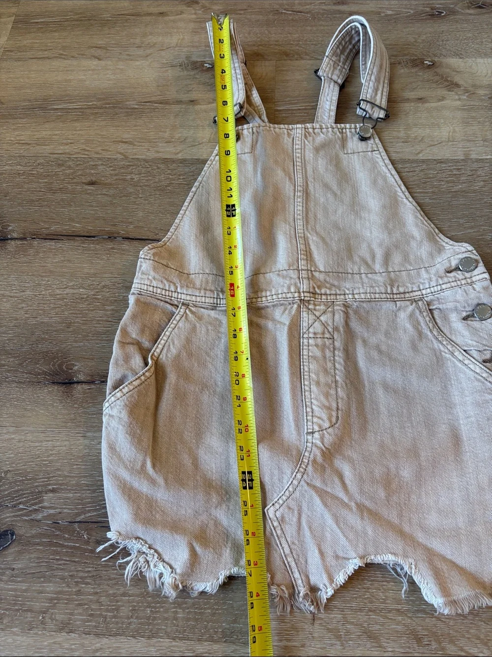 Free People Tan Denim Overall Dress